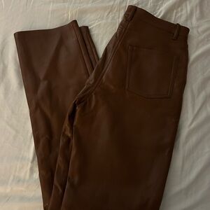 Wilfred Melina Faux Leather Pant- Rust Brown Size 4